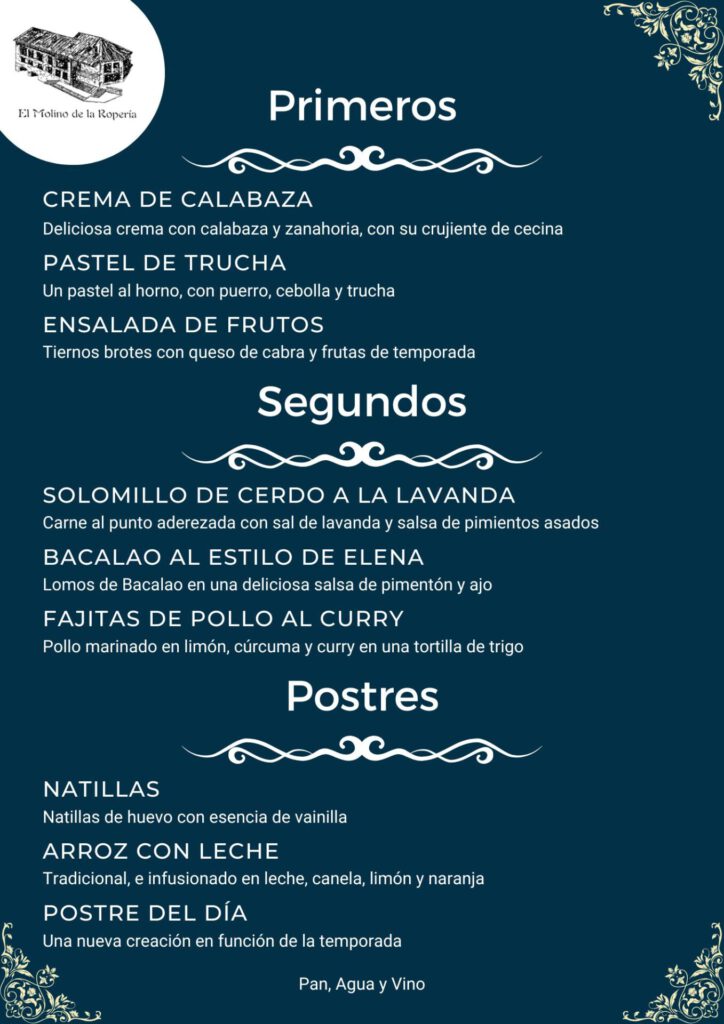 Menu de la Ropería